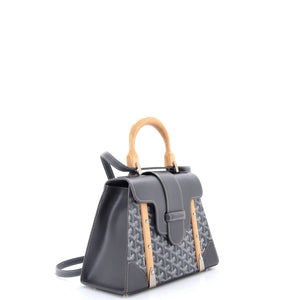 Goyard Saigon Top Handle Bag Coated Canvas with Leather PM - view 2