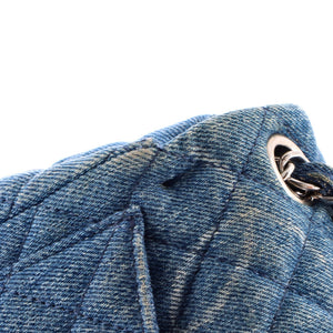 Chanel Square Classic Single Flap Bag Quilted CC Printed Denim Mini - view 6