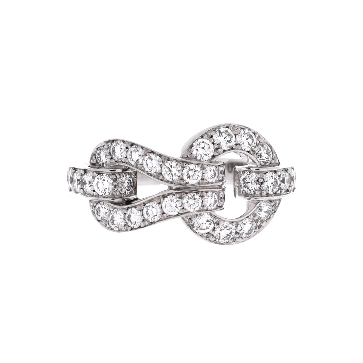 Cartier Agrafe Ring 18K White Gold and Diamonds Small