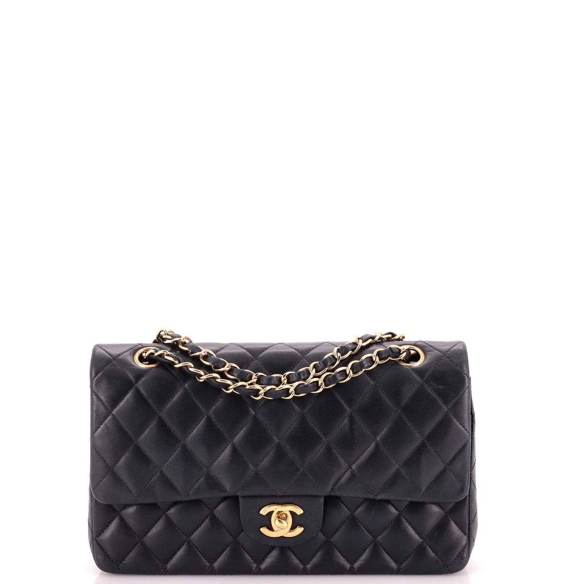 Chanel Vintage Classic Double Flap Bag Quilted Lambskin Medium