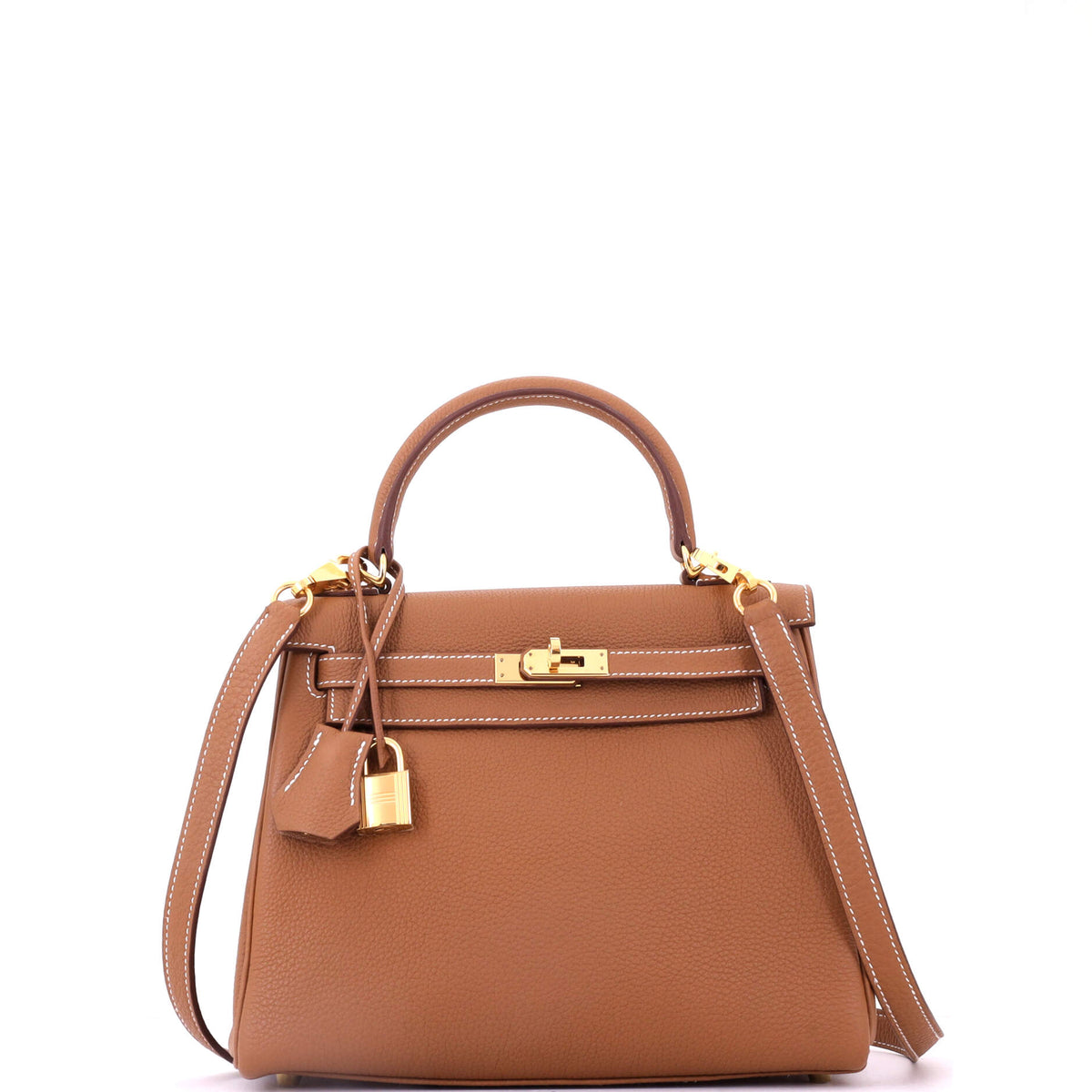 Hermes Kelly Handbag Gold Togo with Gold Hardware 25