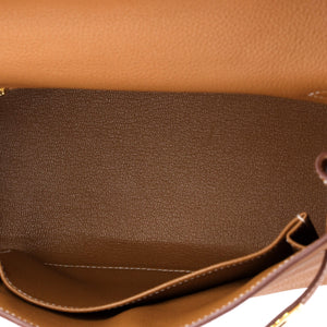 Hermes Kelly Handbag Gold Togo with Gold Hardware 25 - view 6