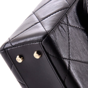 Chanel CC Top Handle Flap Vanity Case Quilted Shiny Aged Calfskin Small - view 6