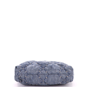 Chanel 22 Chain Hobo Quilted Studded Denim Small - view 5