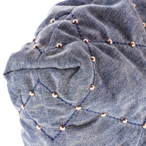 Chanel 22 Chain Hobo Quilted Studded Denim Small - view 7