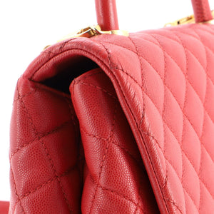 Chanel Coco Top Handle Bag Quilted Caviar Small - view 6