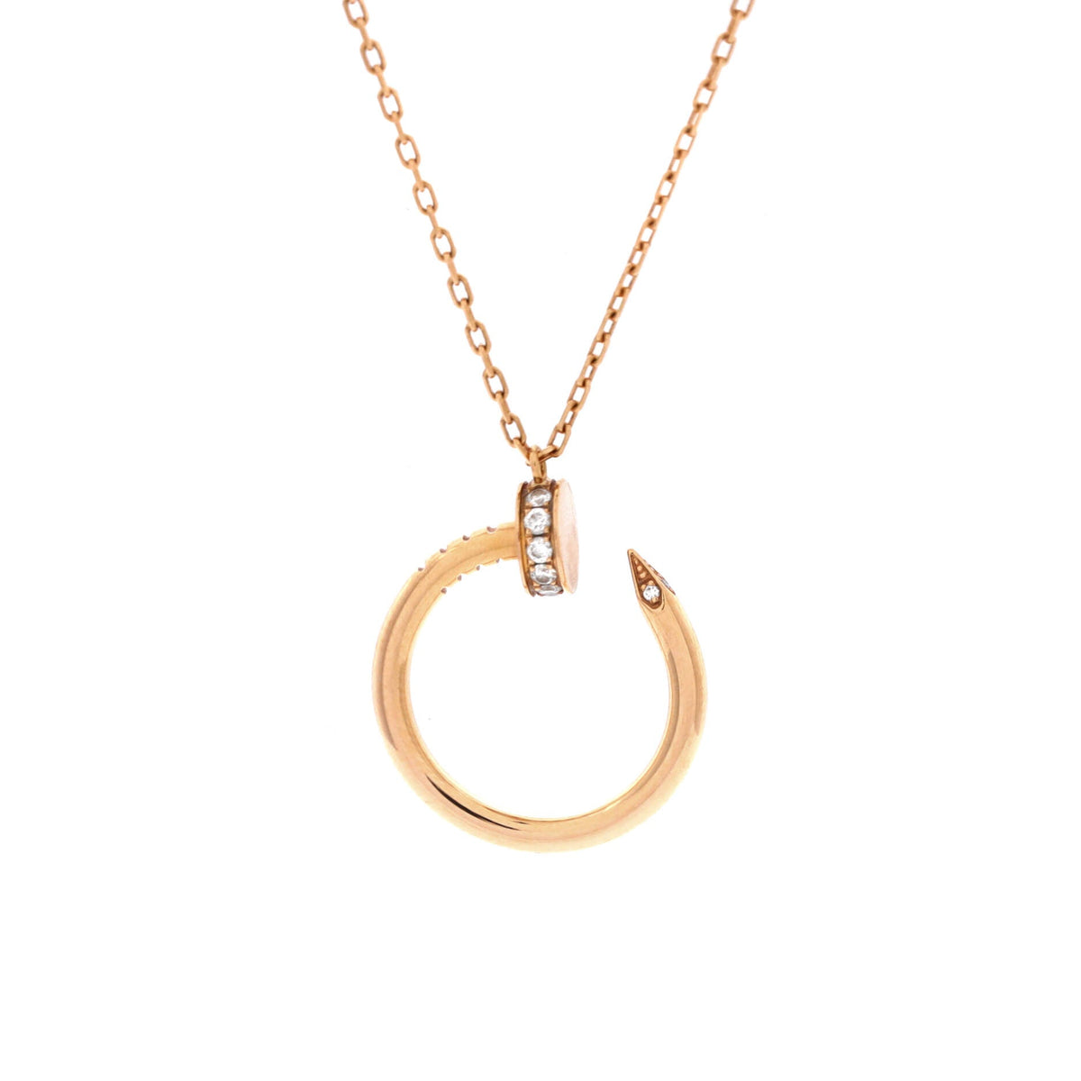 Cartier Juste un Clou Pendant Necklace 18K Rose Gold with Diamonds