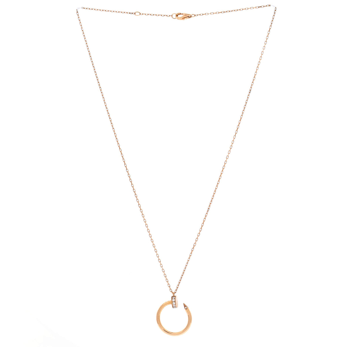 Cartier Juste un Clou Pendant Necklace 18K Rose Gold with Diamonds – view 2