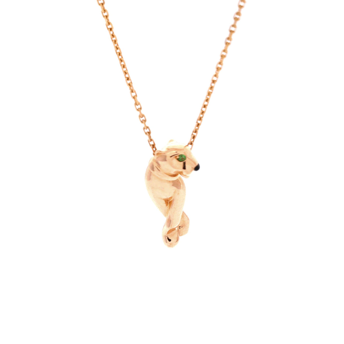 Cartier Panthere de Cartier Pendant Necklace 18K Rose Gold with Lacquer and Tsavorite Small