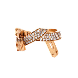 Hermes Kelly Gavroche Ring 18K Rose Gold with Diamonds - view 1