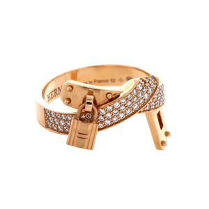 Hermes Kelly Gavroche Ring 18K Rose Gold with Diamonds - view 2