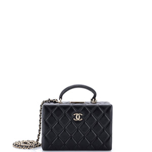 Chanel Top Handle Box Bag Quilted Lambskin Small - view 1