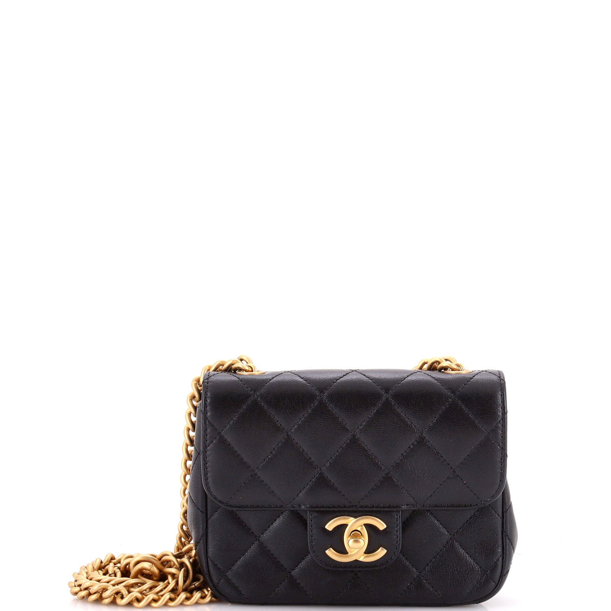 Chanel Mixed Chain CC Square Flap Bag Quilted Calfskin Mini