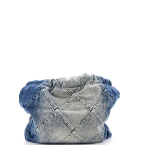 Chanel 22 Chain Hobo Quilted Denim Small - view 4