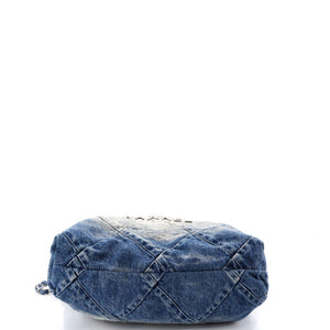 Chanel 22 Chain Hobo Quilted Denim Small - view 5