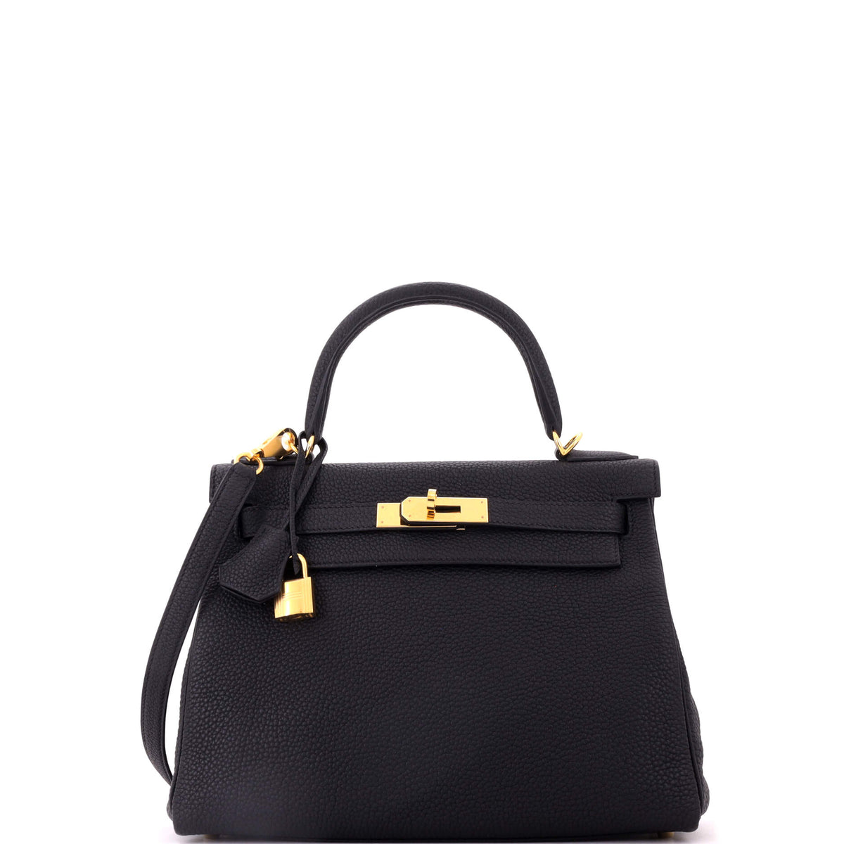 Hermes Kelly Handbag Noir Togo with Gold Hardware 28