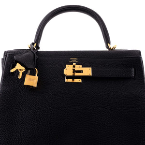 Hermes Kelly Handbag Noir Togo with Gold Hardware 28 - view 5