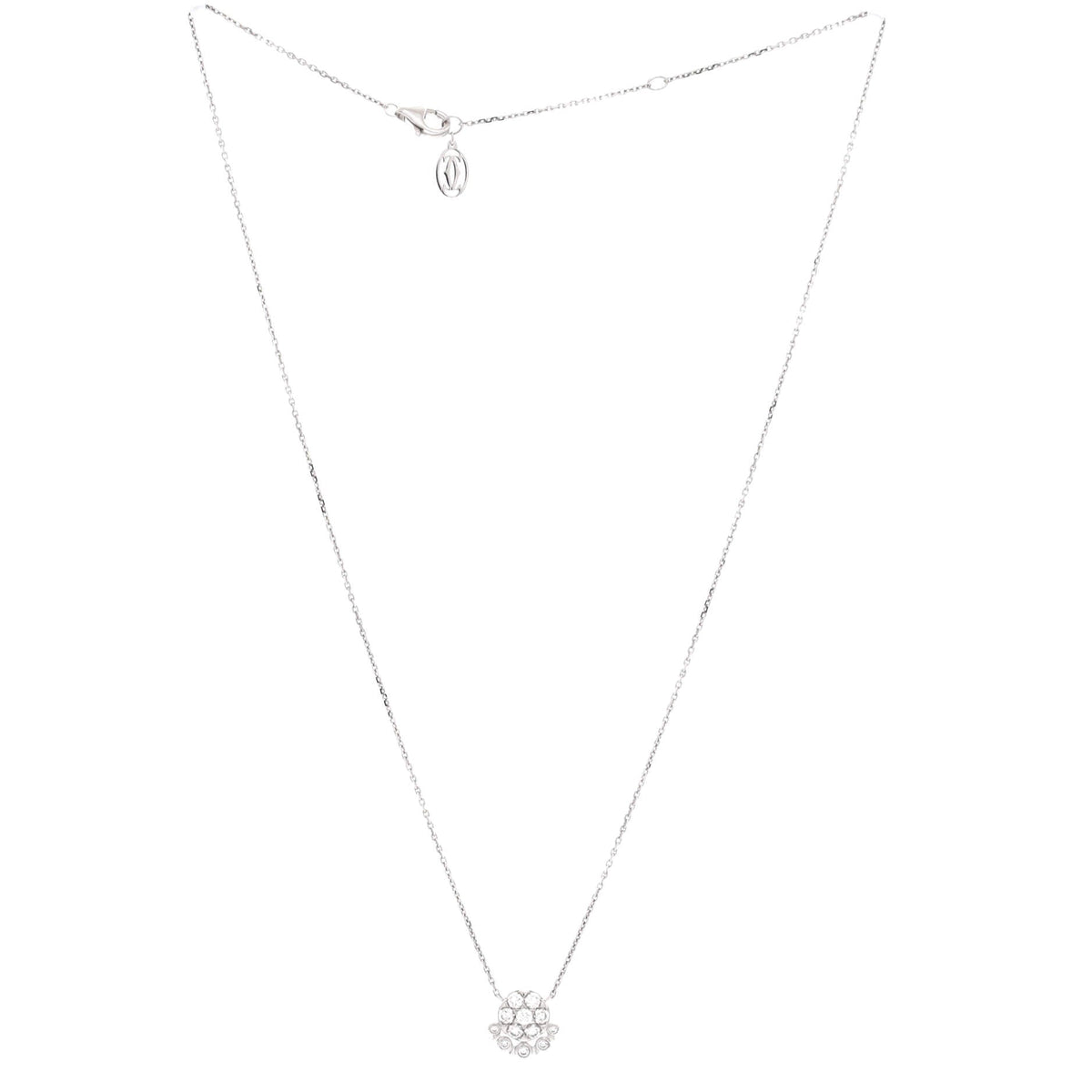 Etincelle de Cartier Cluster Pendant Necklace 18K White Gold with Diamonds 0.45CT – view 3