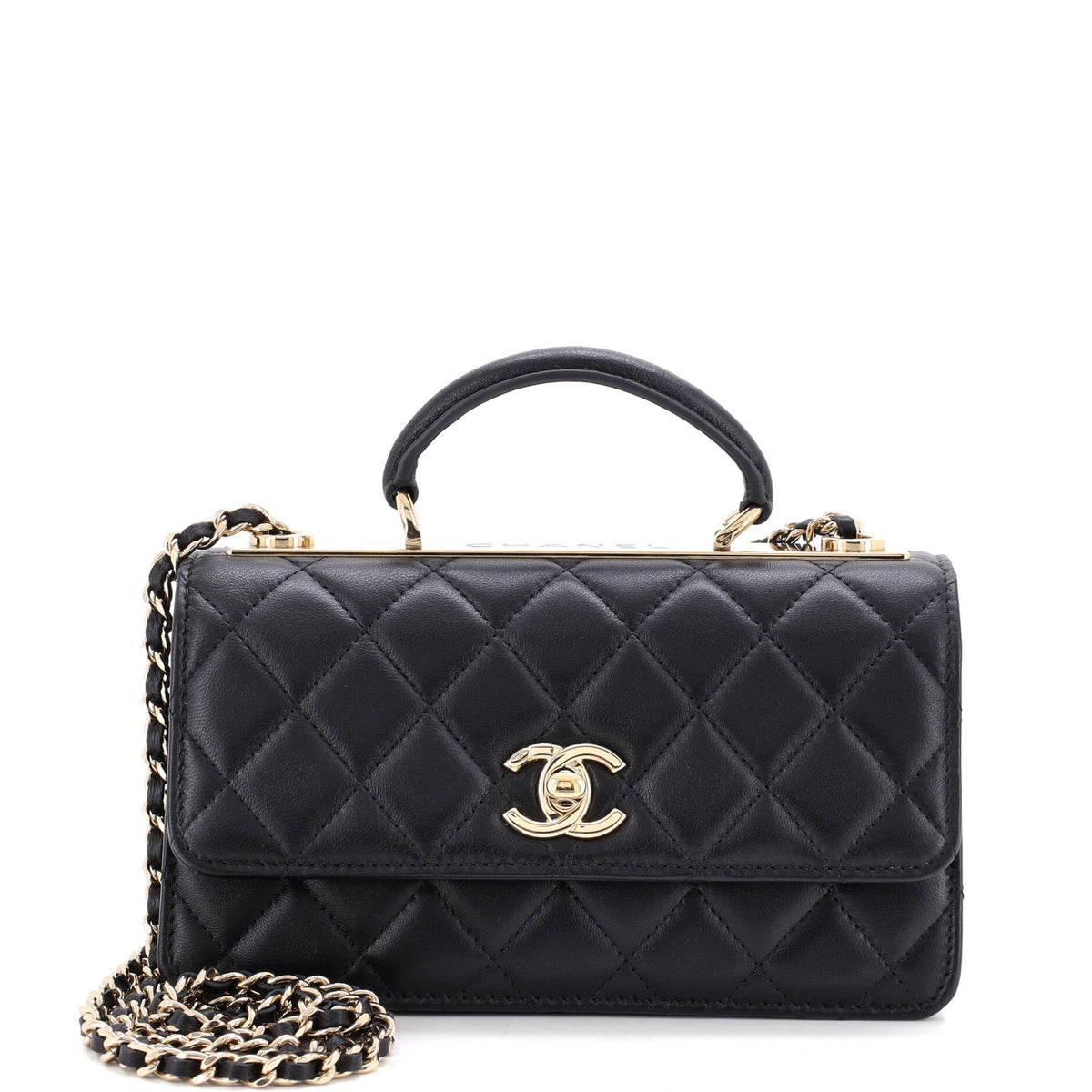 Chanel Trendy CC Top Handle Wallet on Chain Quilted Lambskin