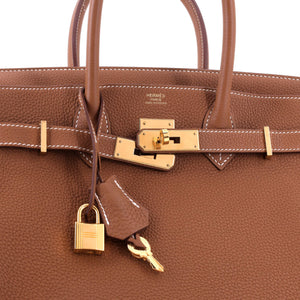 Hermes Birkin Handbag Gold Togo with Gold Hardware 30 - view 7