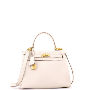 Hermes Kelly Handbag Craie Togo with Gold Hardware 25 - view 3