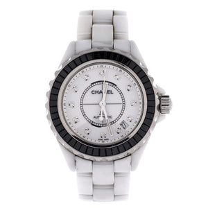 Chanel J12 Automatic Watch Ceramic and Stainless Steel with Diamond Markers and Baguette Patterned Bezel 38 - view 1
