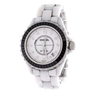Chanel J12 Automatic Watch Ceramic and Stainless Steel with Diamond Markers and Baguette Patterned Bezel 38 - view 2