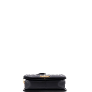 Chanel Logo Top Handle Boy Flap Bag Quilted Calfskin Old Medium - view 4