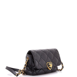 Chanel Coco Love CC Heart Flap Bag Quilted Lambskin Small - view 2