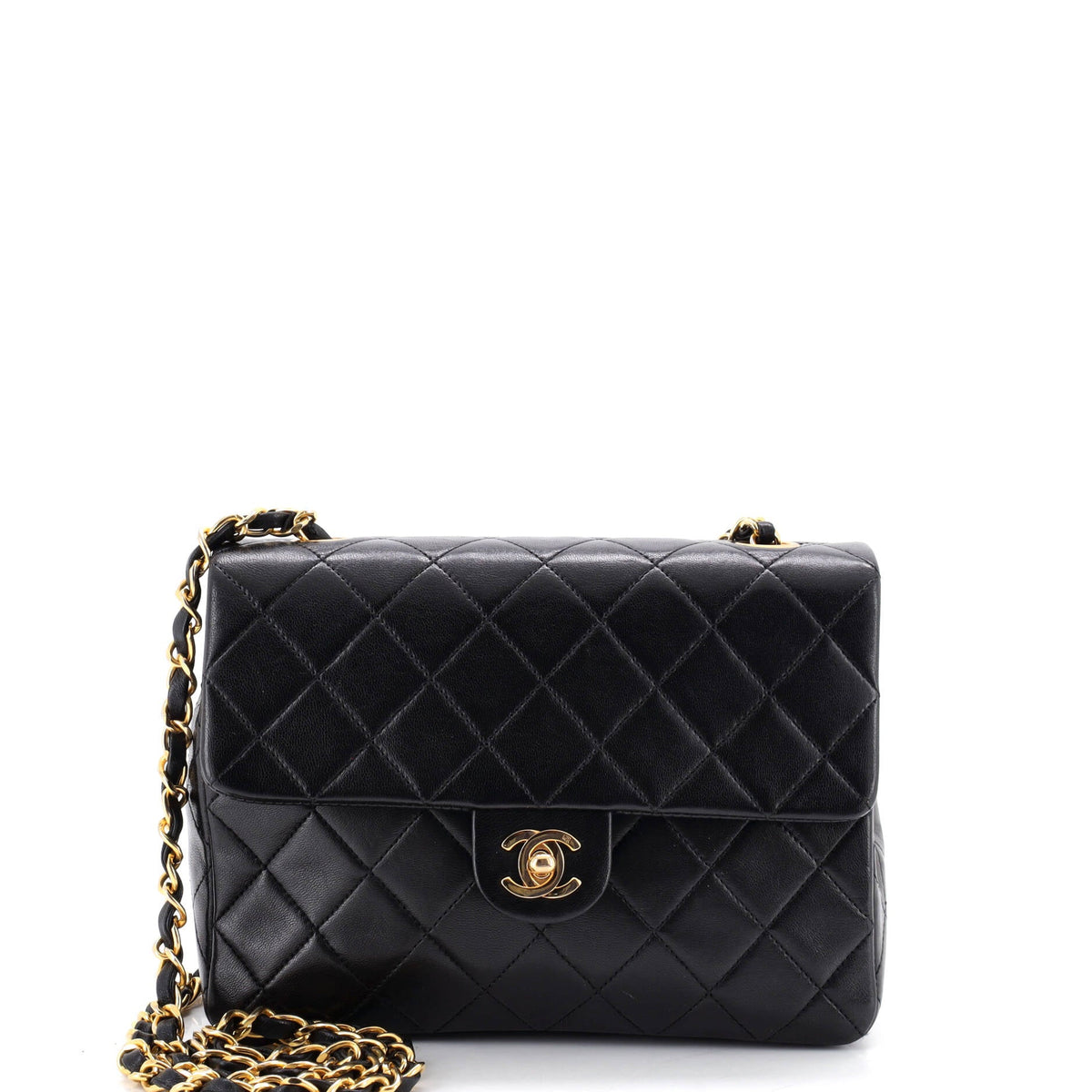 Vintage Square Classic Flap Bag Quilted Lambskin Small