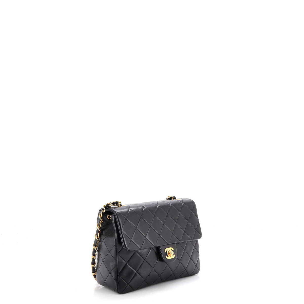 Vintage Square Classic Flap Bag Quilted Lambskin Small