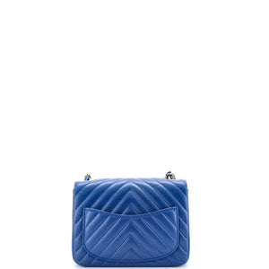 Chanel Square Classic Single Flap Bag Chevron Lambskin Mini - view 3