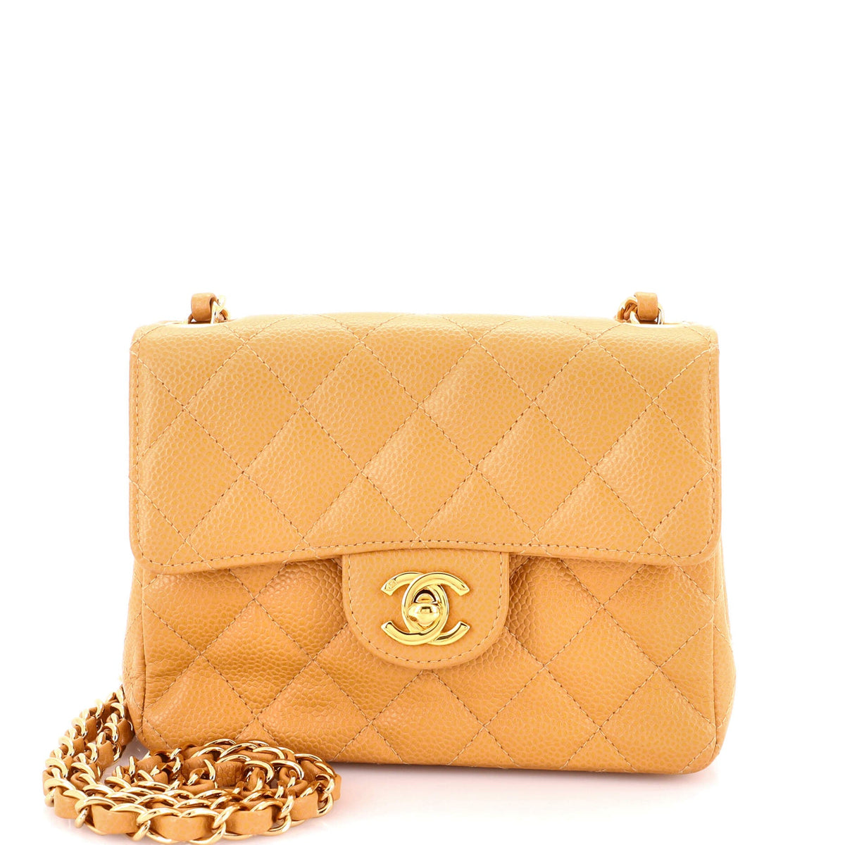 Vintage Square Classic Single Flap Bag Quilted Caviar Mini