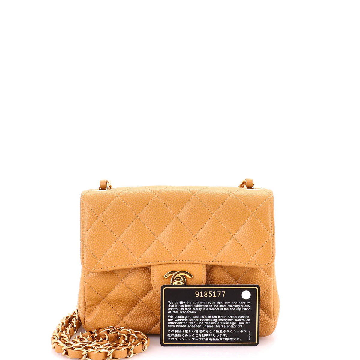 Vintage Square Classic Single Flap Bag Quilted Caviar Mini