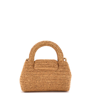 Chanel Kelly Top Handle Shopping Bag Braided Raffia Mini - view 3