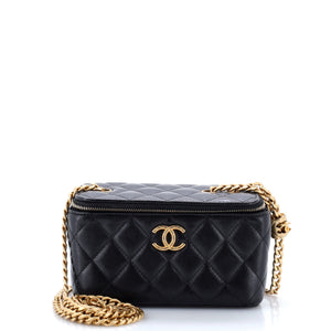 Chanel All Slide Long Vanity Case with Chain Quilted Lambskin Small - view 1