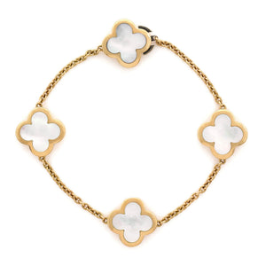 Van Cleef & Arpels Pure Alhambra 4 Motifs Bracelet 18K Yellow Gold with Mother of Pearl - view 1