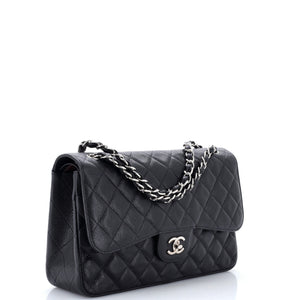 Chanel Vintage Classic Double Flap Bag Quilted Caviar Jumbo - view 2