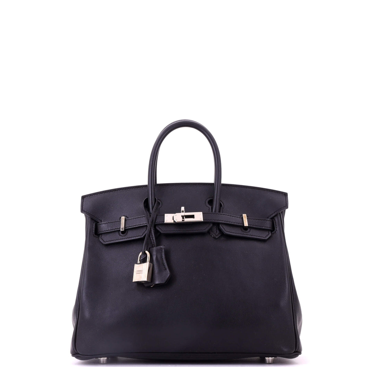 Hermes Birkin Handbag Noir Swift with Palladium Hardware 25