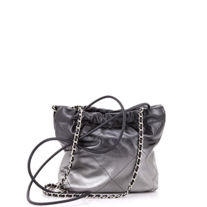 Chanel 22 Chain Hobo Quilted Metallic Degrade Calfskin Mini - view 3