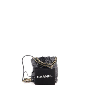 Chanel 22 Chain Hobo Quilted Lambskin and Patent Mini - view 2