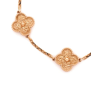 Van Cleef & Arpels Vintage Alhambra 5 Motifs Bracelet 18K Rose Gold - view 2