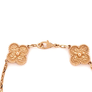 Van Cleef & Arpels Vintage Alhambra 5 Motifs Bracelet 18K Rose Gold - view 3