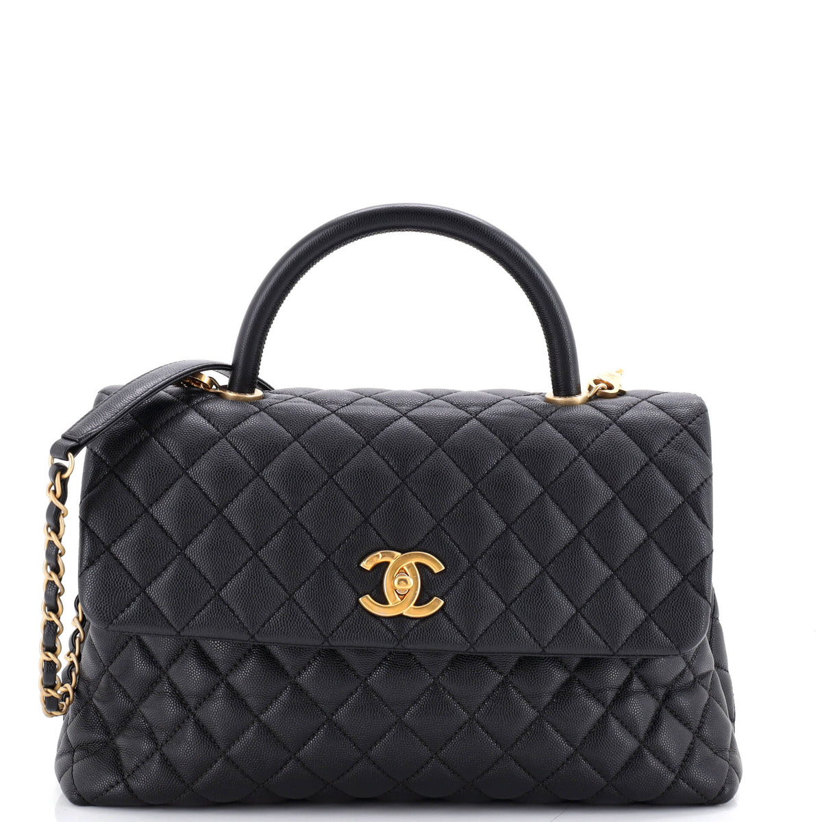 Chanel Coco Top Handle Bag Quilted Caviar Medium