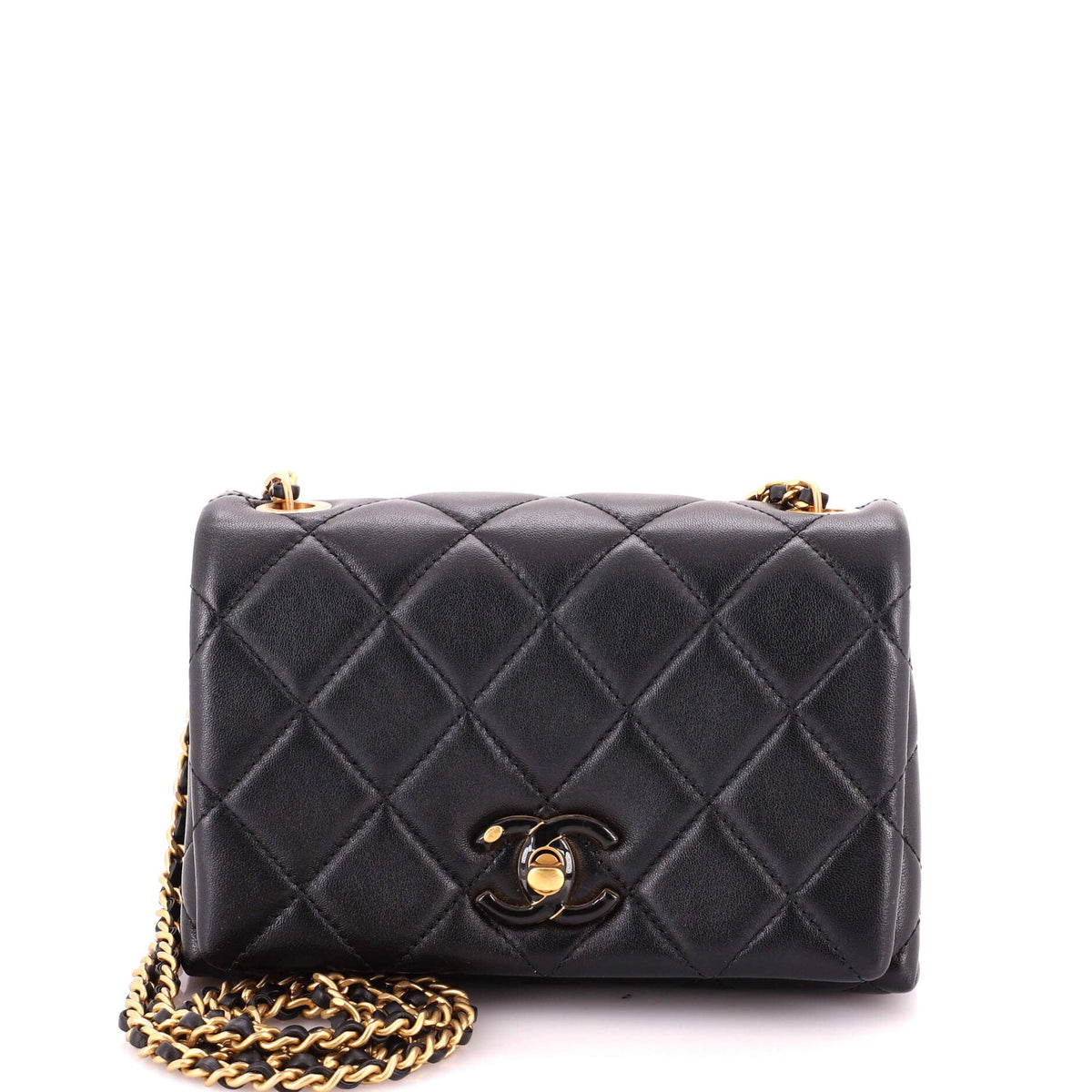 Chanel Enamel Multi CC Chain Flap Bag Quilted Lambskin Mini