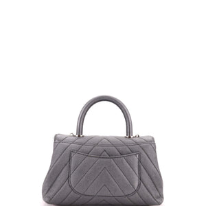 Chanel Coco Top Handle Bag Chevron Caviar Mini - view 4