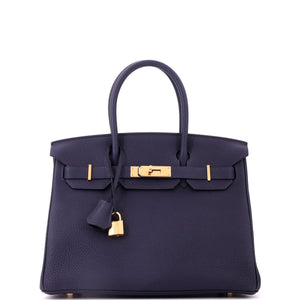 Hermes Birkin Handbag Bleu Nuit Togo with Gold Hardware 30 - view 1