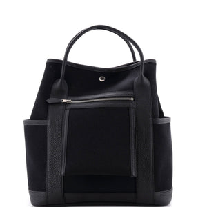 Hermes Garden Party Pockets Tote Toile and Leather Vertical - view 1