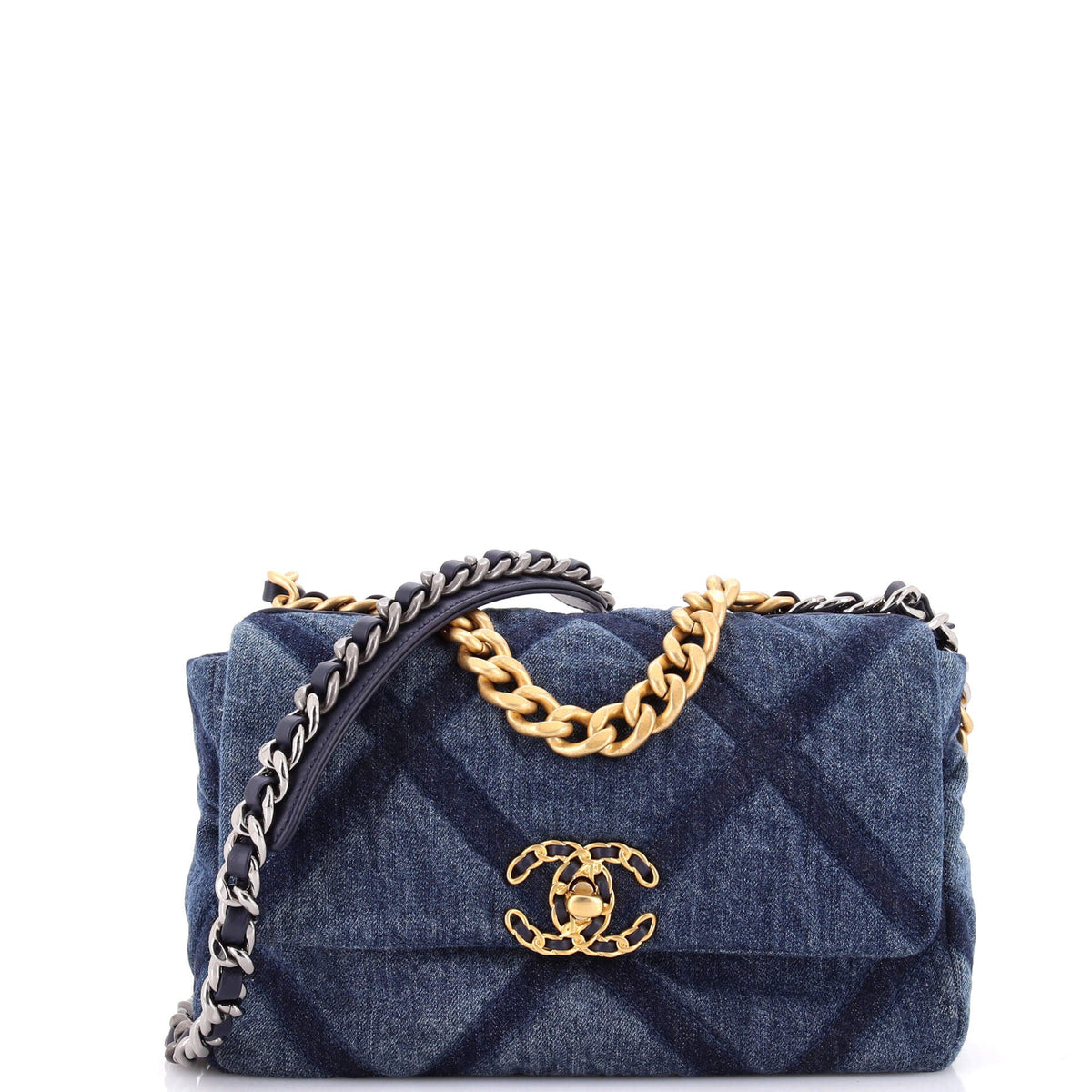 Chanel 19 Flap Bag Quilted Denim Medium