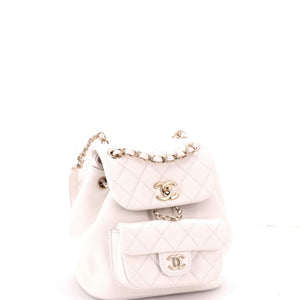 Chanel Duma Drawstring Backpack Quilted Leather Small - view 2